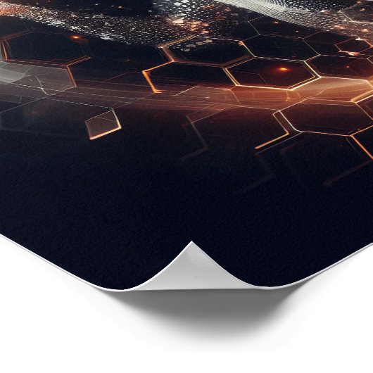 Eine digitale Lebensform, die mit einem virtuellen Poster (Ecke)