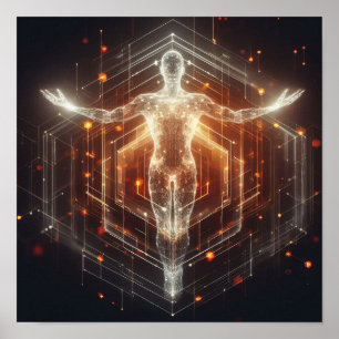 Eine digitale Lebensform, die sich im virtuellen R Poster