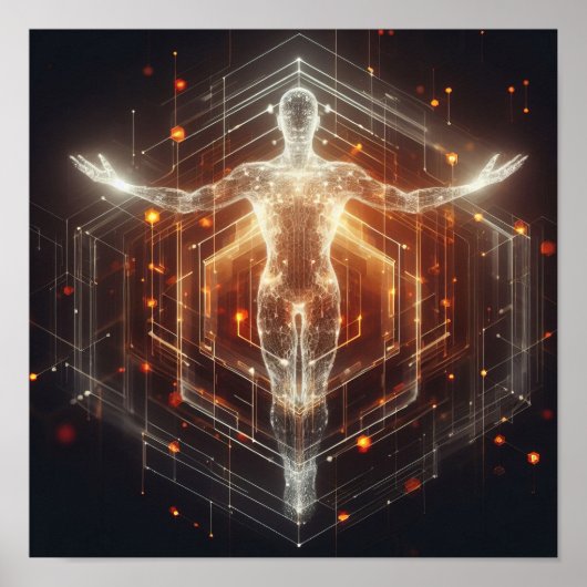 Eine digitale Lebensform, die sich im virtuellen R Poster (Vorne)