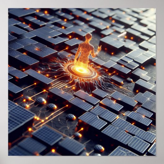 eine digitale Lebensform, die von Computerchips au Poster (Vorne)