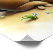 Eine digitale Malerei einer jungen Niedlichen Vicu Poster (Ecke)