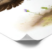 Eine digitale Malerei einer Niedlichen Langhaarkas Poster (Ecke)