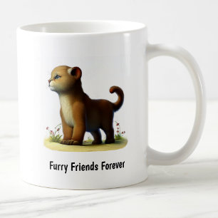 Eine digitale Malerei einer süßen Puma Kaffeetasse