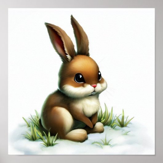 Eine digitale Malerei eines jungen Niedlichen Schn Poster (Vorne)