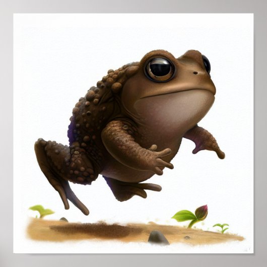 Eine digitale Malerei eines jungen Niedlichen Toad Poster (Vorne)