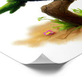 Eine digitale Malerei eines Niedlichen Berges Apo  Poster (Ecke)