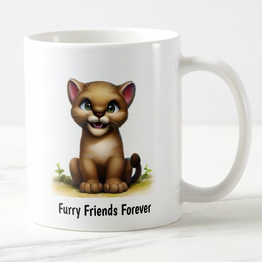 Eine digitale Malerei eines Niedlichen Cougars Kaffeetasse