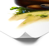 Eine digitale Malerei eines Niedlichen Elchs Poster (Ecke)