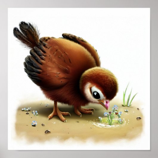 Eine digitale Malerei eines Niedlichen jungen indi Poster (Vorne)