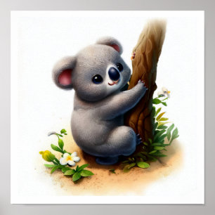 Eine digitale Malerei eines Niedlichen Koala Poster