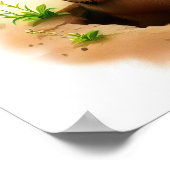 Eine digitale Malerei eines Niedlichen Meerkats Poster (Ecke)