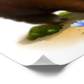 Eine digitale Malerei eines Niedlichen Musk Ox Poster (Ecke)