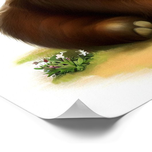 Eine digitale Malerei eines Niedlichen Musk Ox Poster (Ecke)