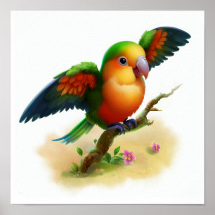 Eine digitale Malerei eines Niedlichen Orangen-Bel Poster