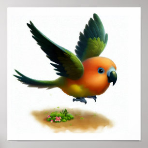 Eine digitale Malerei eines Niedlichen Orangen-Bel Poster