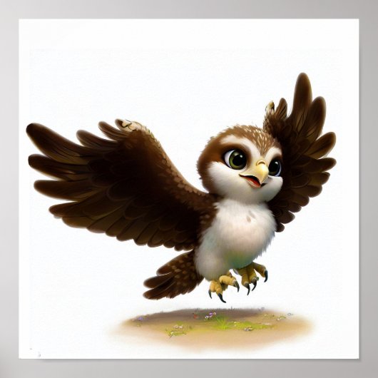 Eine digitale Malerei eines Niedlichen Osprey Poster (Vorne)