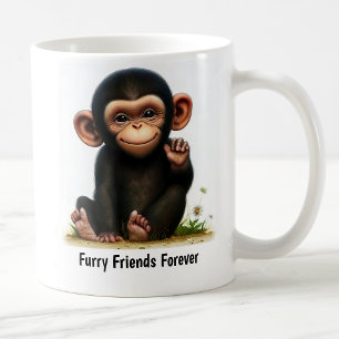 Eine digitale Malerei eines niedlichen Schimpansen Kaffeetasse
