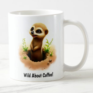 Eine digitale Malerei eines süßen Erdmännchens Kaffeetasse