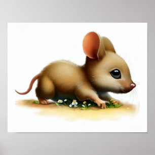 Eine digitale Zeichnung einer süßen Känguru-Ratte Poster