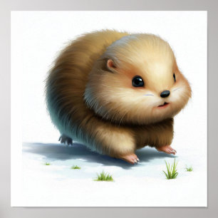 Eine digitale Zeichnung eines süßen Lemmings Poster