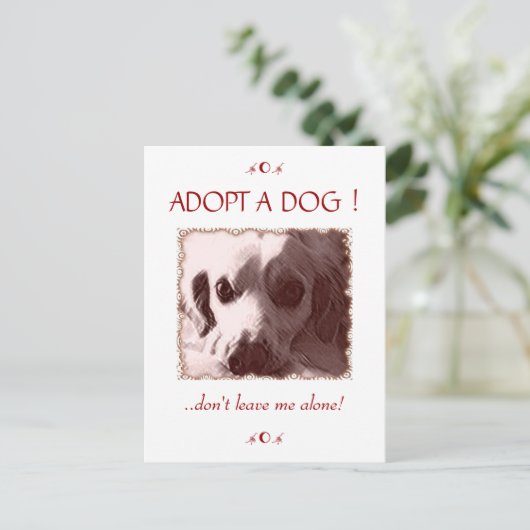 Eine Dog-Postkarte adoptiert Postkarte (Stehend Vorderseite)