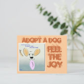 EINE DOG-POSTKARTE adoptiert Postkarte (Stehend Vorderseite)