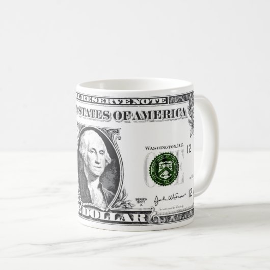 eine Dollar-Tasse Kaffeetasse (VorderseiteRechts)