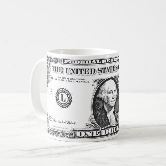 eine Dollar-Tasse Kaffeetasse (Vorderseite Links)