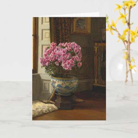 Eine doppelt rosa Azalea | Jessica Hayllar Karte (Gelbe Blume)