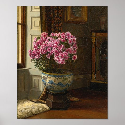 Eine doppelt rosa Azalea | Jessica Hayllar Poster (Vorne)