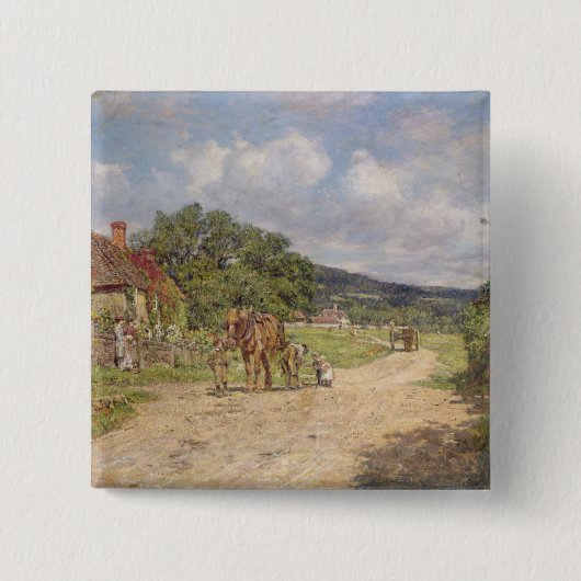 Eine Dorf-Szene (Öl auf Leinwand) Button (Vorderseite)