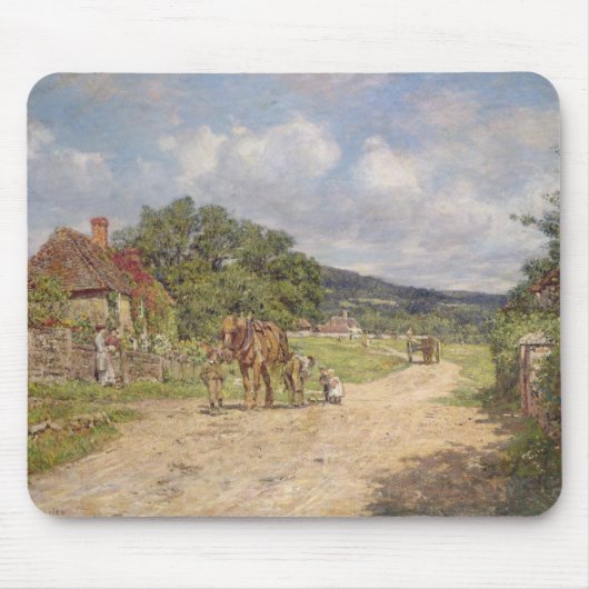 Eine Dorf-Szene (Öl auf Leinwand) Mousepad (Vorne)