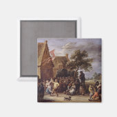 Eine Dorfmerrymaking Magnet (Vorderseite/Rückseite)