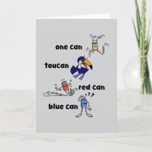 Eine Dose Tukan Rot Dose Blau Dose Karte