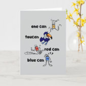 Eine Dose Tukan Rot Dose Blau Dose Karte (Gelbe Blume)