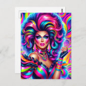 Eine Drag Queen aus den 80er Jahren Postkarte (Vorne/Hinten)
