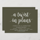 Eine Drehung in Plänen, Hochzeit Ändern Sie das Da Einladung (Vorne/Hinten)