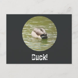 Eine Ducking-Enten-Postkarte Feiertagspostkarte
