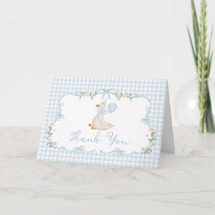 Eine dumme Gans, blau kariert, Jungen-Geburtstag Dankeskarte