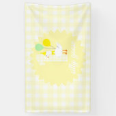 Eine dumme Gans Gingham 1. Geburtstag Banner (Vertikal)
