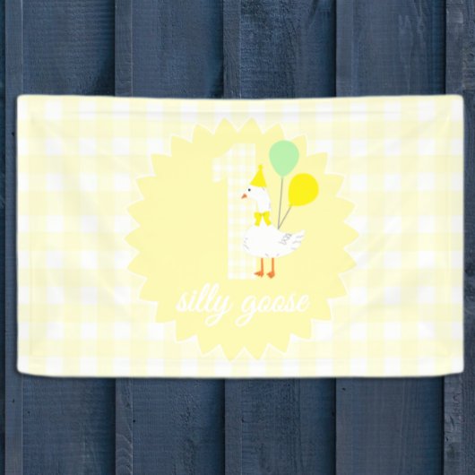 Eine dumme Gans Gingham 1. Geburtstag Banner