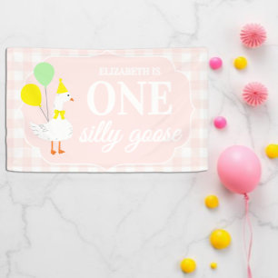 Eine dumme Gans Gingham 1. Geburtstag Banner
