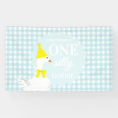Eine dumme Gans Gingham 1. Geburtstag Banner (Horizontal)