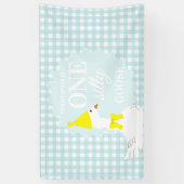 Eine dumme Gans Gingham 1. Geburtstag Banner (Vertikal)