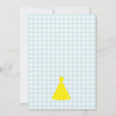 Eine dumme Gans Gingham 1. Geburtstag Einladung (Rückseite)