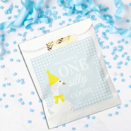 Eine dumme Gans Gingham 1. Geburtstag Geschenktütchen