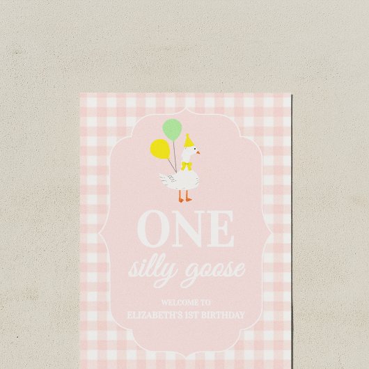 Eine dumme Gans Gingham 1. Geburtstag Poster
