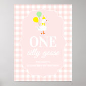 Eine dumme Gans Gingham 1. Geburtstag Poster (Vorne)