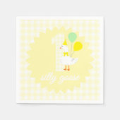 Eine dumme Gans Gingham 1. Geburtstag Serviette (Vorderseite)