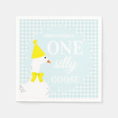 Eine dumme Gans Gingham 1. Geburtstag Serviette (Vorderseite)